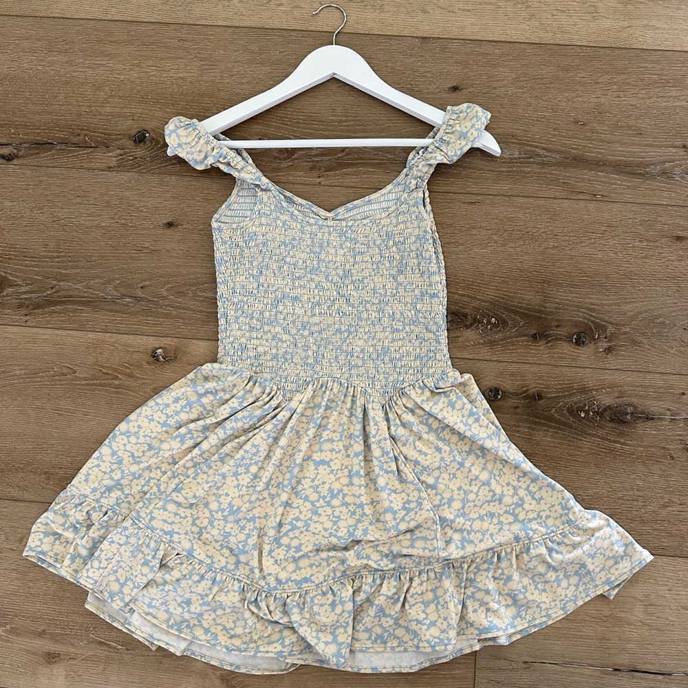 Floral Cottagecore Dress | Size Small | Smocked Stretchy Babydoll Mini - Picture 4 of 9